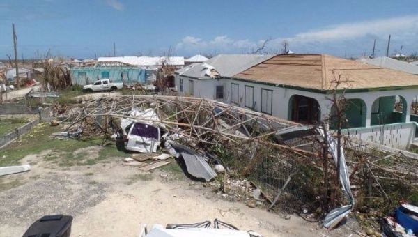 Homes in Codrington, Antigua and Barbuda were completely torn apart by the storms powerful winds.