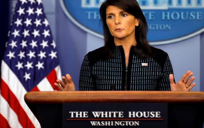 U.S. Ambassador to the U.N. Nikki Haley attends the daily briefing at the White House in Washington, U.S., September 15, 2017.