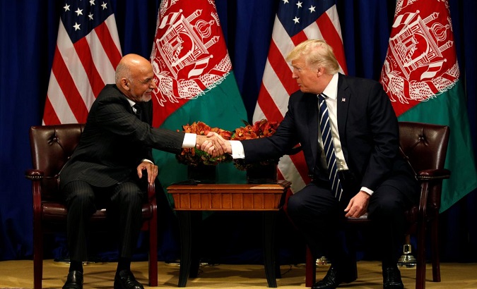 U.S. President Donald Trump meets with Afghan President Ashraf Ghani on September 21st, 2017 at the United Nations.