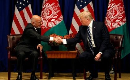 U.S. President Donald Trump meets with Afghan President Ashraf Ghani on September 21st, 2017 at the United Nations.