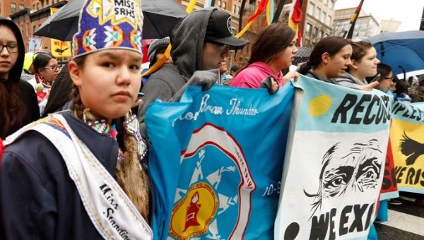Native Americans march for their rights in Washington