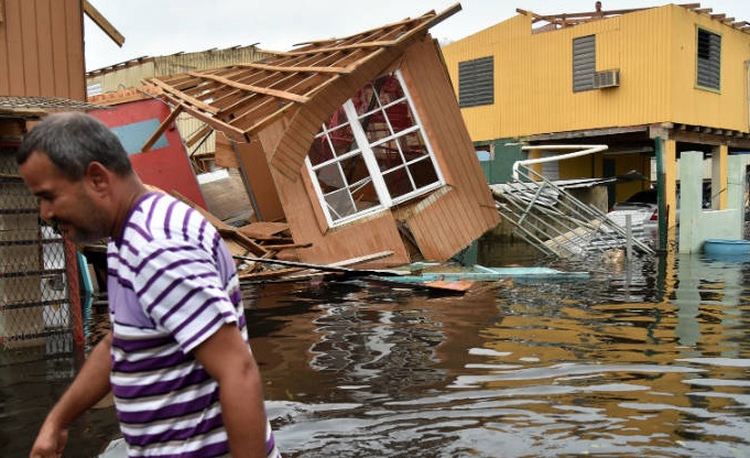 Flooding and wind from Hurricane Maria caused widespread damage in Puerto Rico.