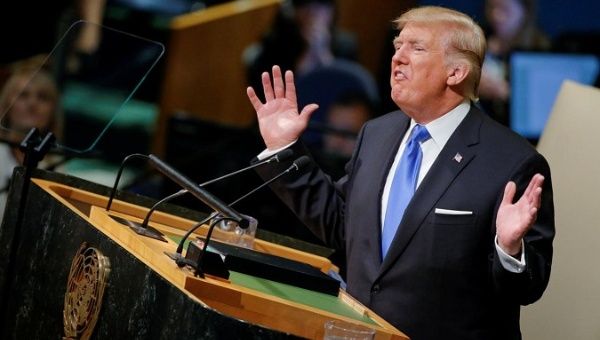 U.S. President Donald Trump addresses the 72nd United Nations General Assembly at the U.N. headquarters in New York, September 19, 2017.