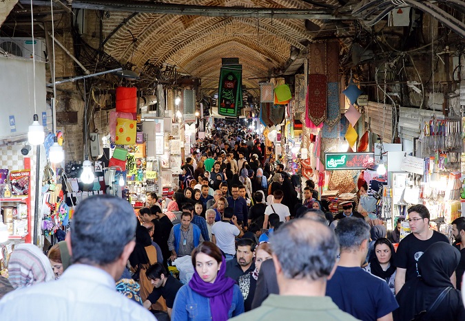 People shop in a bazaar, Tehran, Iran, October 11, 2017