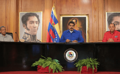 The Venezuelan President Nicolas Maduro in a live television address, Caracas, Venezuela, October 14, 2017