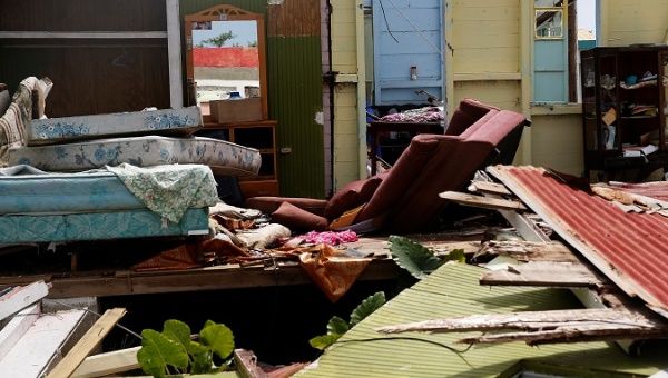 A home sits in ruins in Codrington on the island of Barbuda just after a month after Hurricane Irma struck.