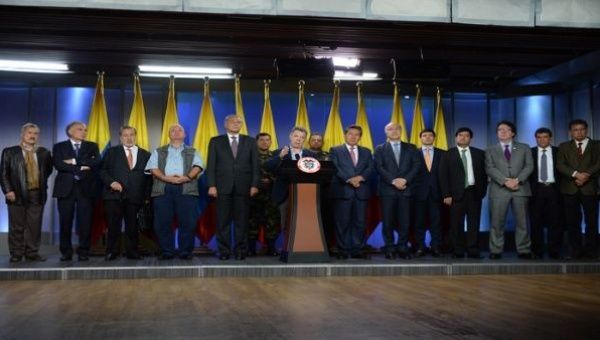 President Santos led the National Security Council during an announcement. 