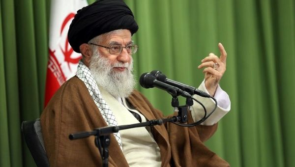 Iran's Supreme Leader Ayatollah Ali Khamenei gestures as he speaks during a meeting with students in Tehran, Iran, October 18, 2017.