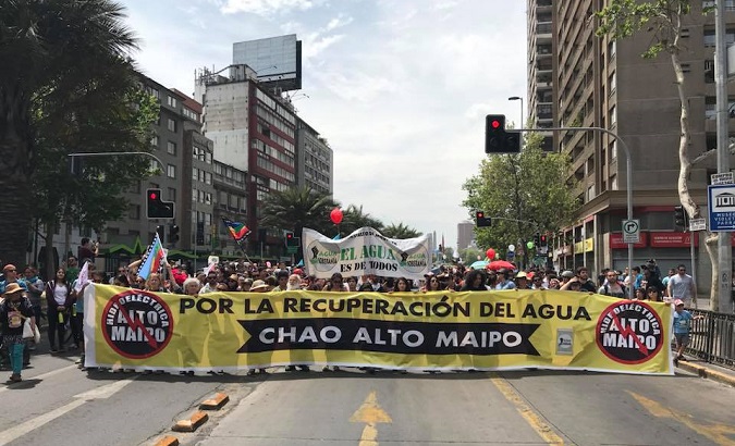 “Alto Maipo hydroelectric is polluting and diverting water courses for more than 70 km,” the call to action on the group’s Facebook page read.