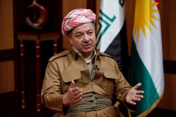 Iraq's Kurdistan region's President Massoud Barzani speaks during an interview with Reuters in Erbil, Iraq July 6, 2017.