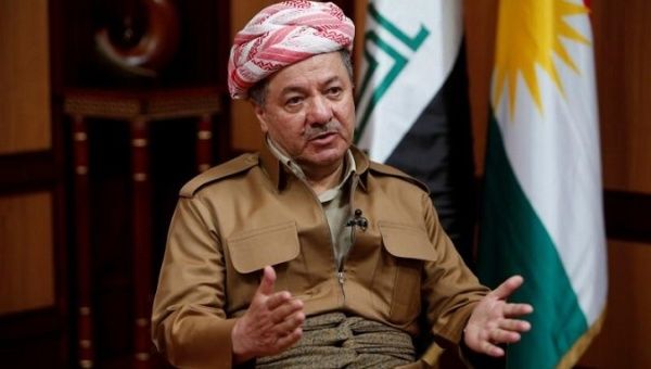 Iraq's Kurdistan region's President Massoud Barzani speaks during an interview with Reuters in Erbil, Iraq July 6, 2017.