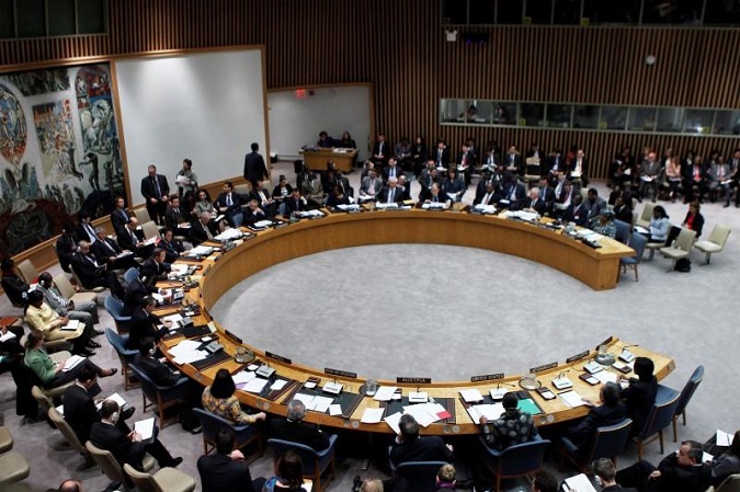 A general view shows a meeting of the United Nations Security Council at the U.N. headquarters in New York on April 16, 2010.