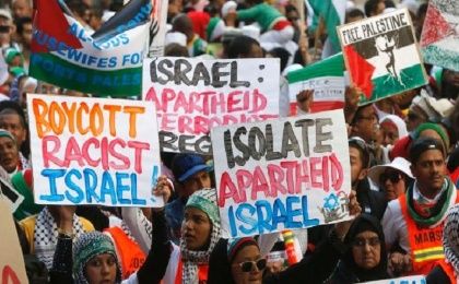 Pro-Palestine demonstrators in Cape Town, South Africa.