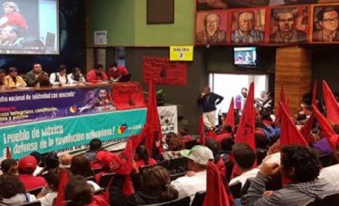 Mexican organizations gathered in support of Venezuela.