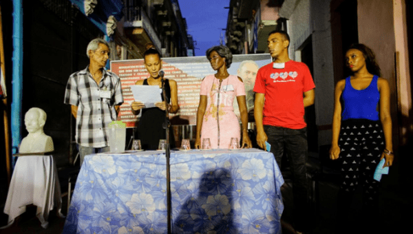 Members of the local electoral commission speak during the nominations of candidates for municipal assemblies in a neighborhood of Havana, Cuba, September 4, 2017. 