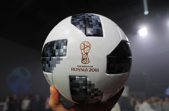 Detail of the official ball for the 2018 FIFA World Cup Russia, named Telstar 18, during its presentation in Moscow (Russia) today, November 9, 2017