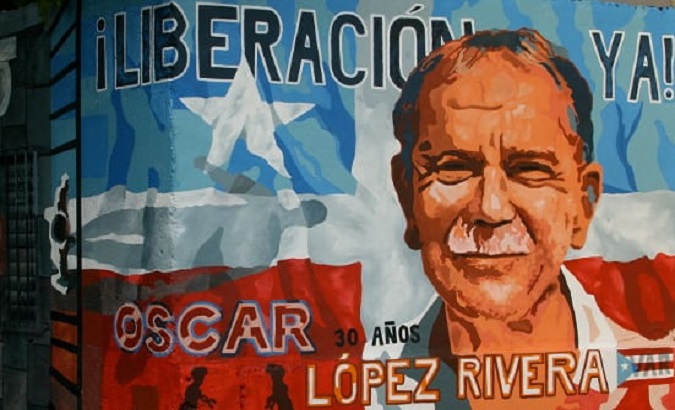 A mural dedicated to independence fighter López Rivera in Puerto Rico.