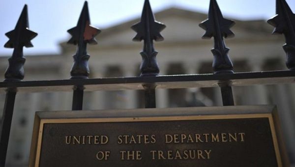 The gate at the U.S. Treasury Department.