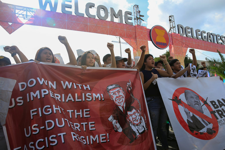 Protesters from youth group Anakbayan 