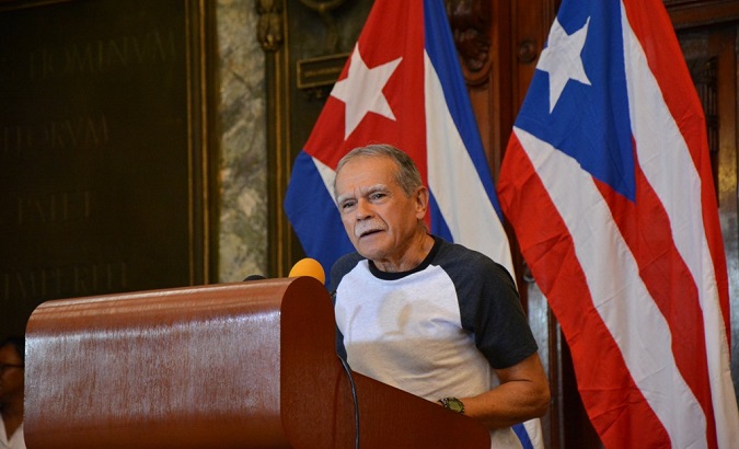 Recently released Puerto Rican freedom fighter Lopez Rivera receiving the Order of Solidarity in Cuba.