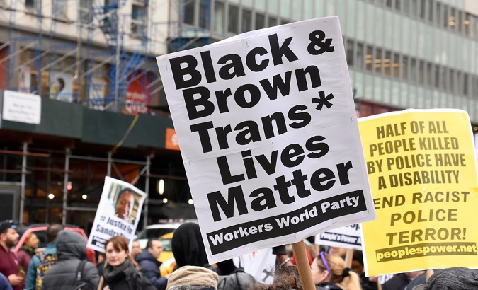 A New York City protest in support of transgender lives.