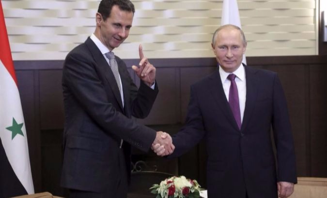 Syrian President Bashar al-Assad and his Russian President Vladimir Putin.