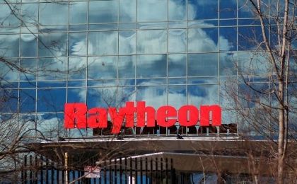 A sign marks the Raytheon offices in Woburn, Massachusetts, U.S. January 25, 2017. 