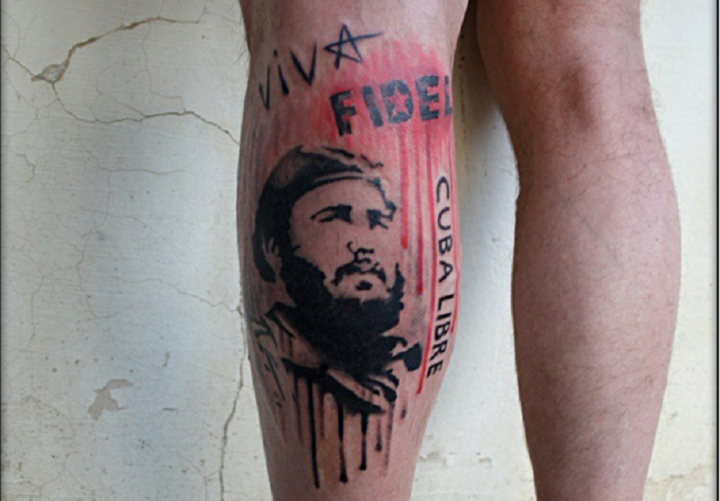 Tattoo art is a way of celebrating and remembering the life of Cuba's revolutionary leader.