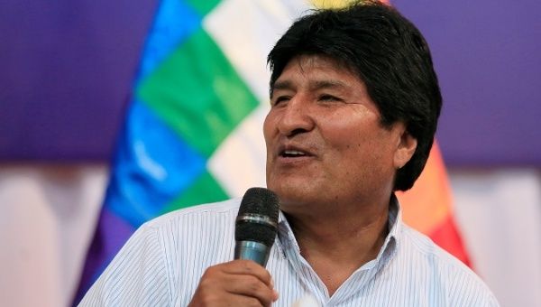 Bolivia's President Evo Morales speaks during a news conference at the the venue where the Gas Exporting Countries Forum (GECF) Summit will be held in Santa Cruz, Bolivia, November 20, 2017.