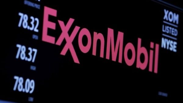 ExxonMobil's displayed in the New York Stock Exchange.