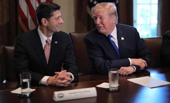 U.S. President Donald Trump pictured with the Speaker of the House of Representatives Paul Ryan.