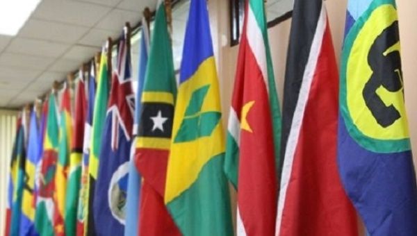 Caricom member nation flags.
