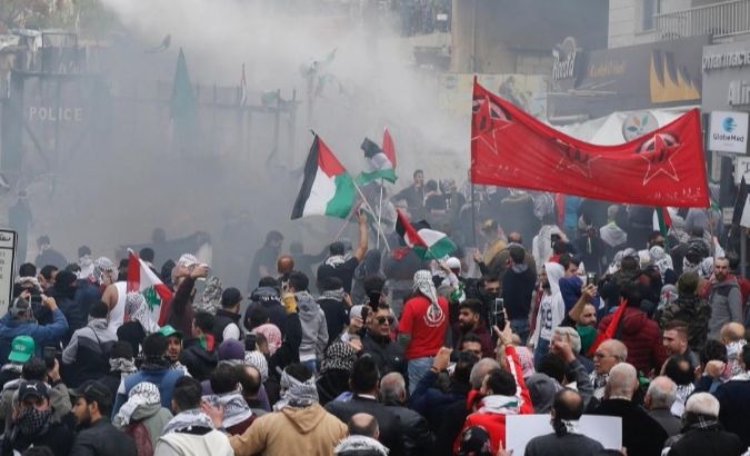 Demonstrators in Lebanon protest Trump's decision to name Jerusalem Israel's capital.
