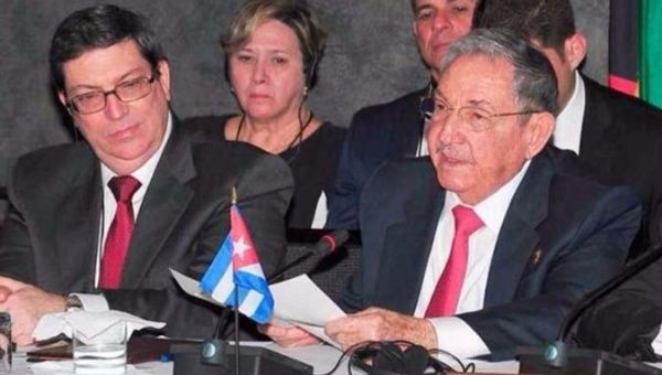 Cuban President Raul Castro speaks at the Caricom-Cuba meeting.