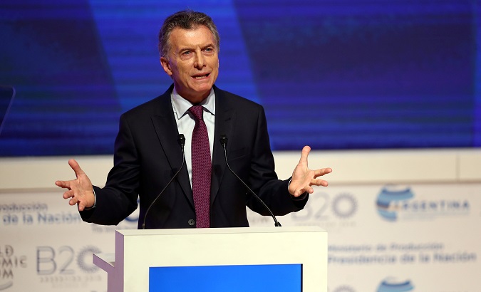 Argentina's President Mauricio Macri speaks during the Business Forum at the 11th World Trade Organization's ministerial conference in Buenos Aires, Argentina December 12, 2017.