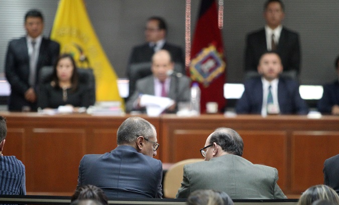 Ecuadorean VP Jorge Glas attends his trial on bribery from Odebrecht