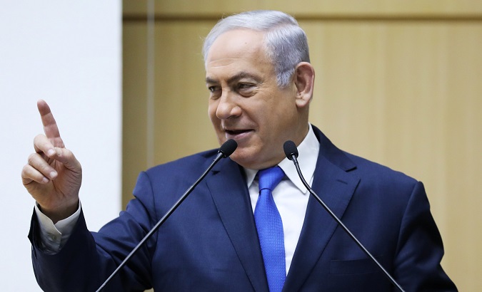 Netanyahu speaks at the Knesset.