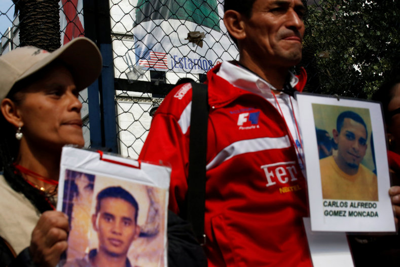 “Migrants are international workers,” the protesters chant holding portraits of their missing children.