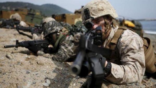The U.S.-South Korea drills are aimed at preparing soldiers for disarming weapons of mass destruction.