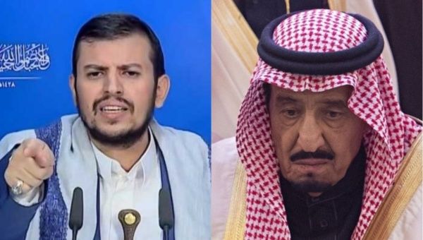 Ansarullah leader Sayyid Abdel-Malik Badreddin al-Houthi (L) and Saudi King Salman (R).