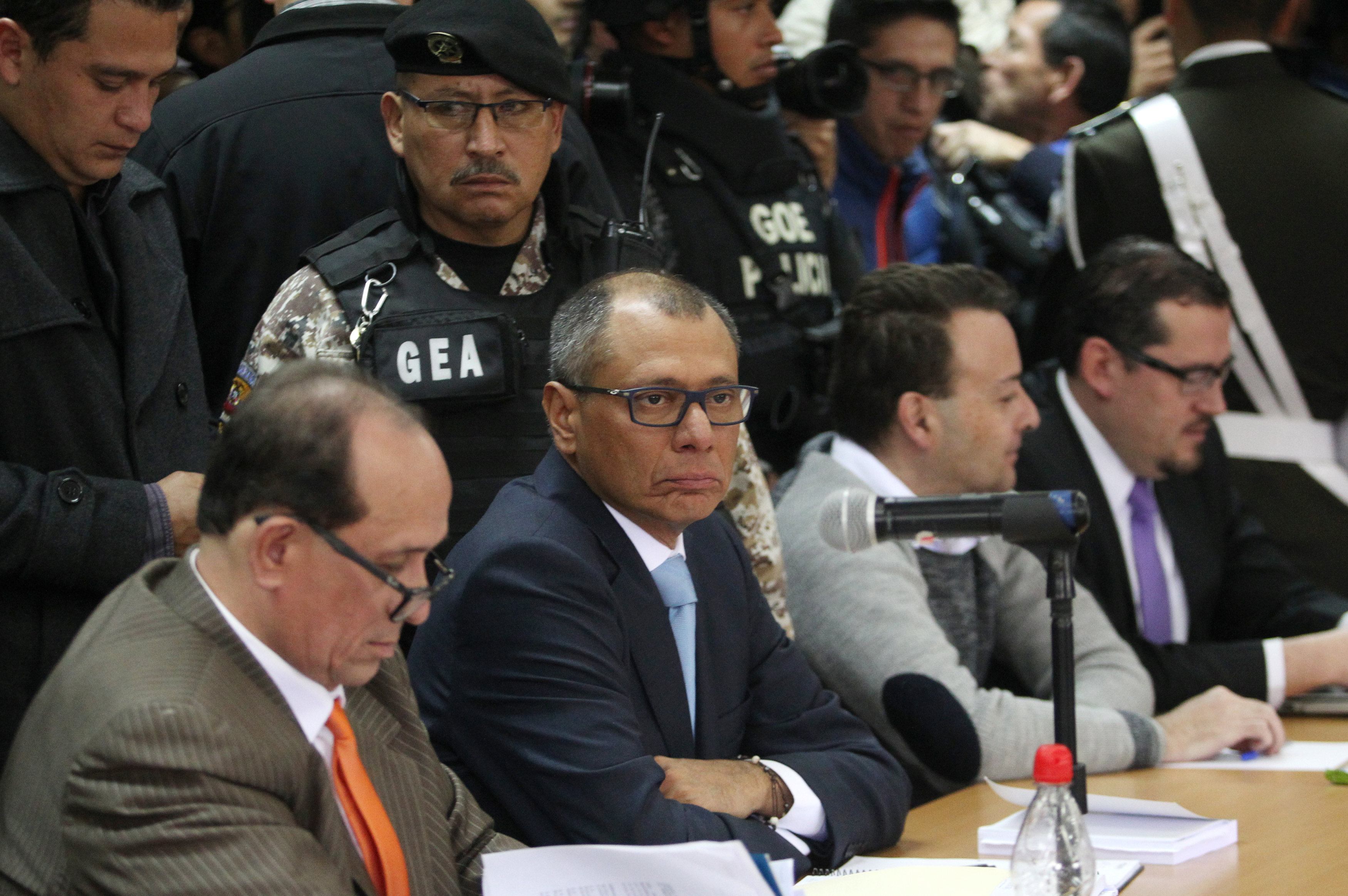 Ecuadorean former Vice-President Jorge Glas attends trial for corruption in the ongoing Odebrecht scandal.