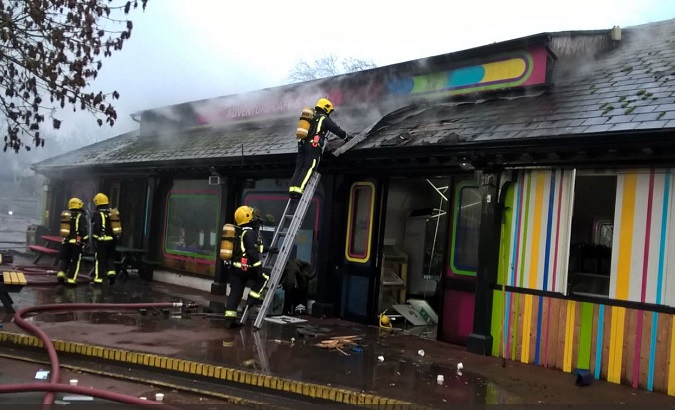 The fire affected a cafe and a shop at the London Zoo according to the London Fire Brigade.
