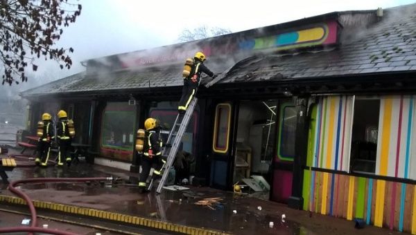 The fire affected a cafe and a shop at the London Zoo according to the London Fire Brigade.