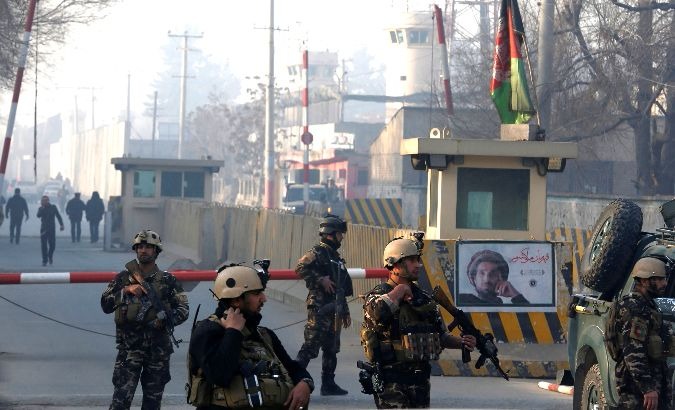 Afghan security forces near the national intelligence agency in Kabul, Afghanistan on December 25, 2017.