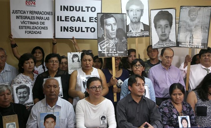 Victims' relatives explain actions planned to denounce the illegality of the pardon granted to Fujimori.