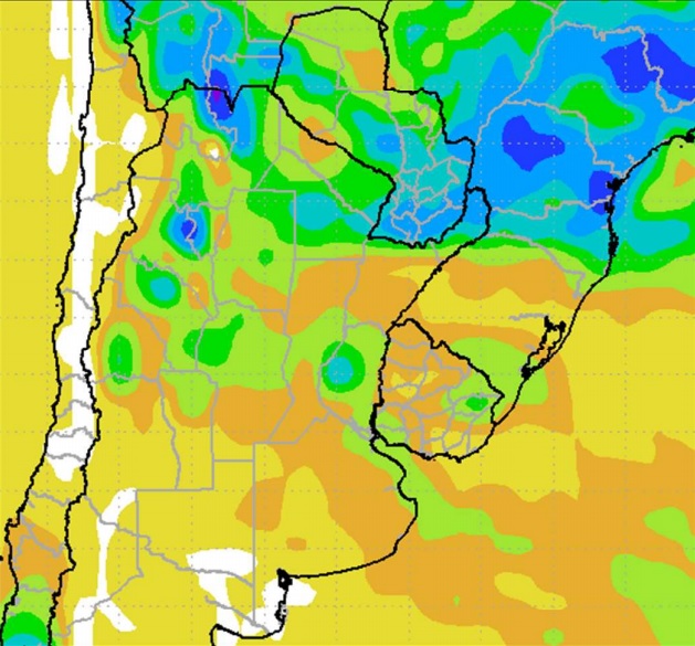 Few rains were forecasted in Argentina last week
