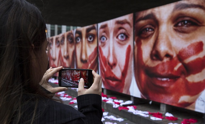 A protest against rape in Brazil. NGO Rio de Paz estimated that 420 women in Brazil are raped every 72 hours.