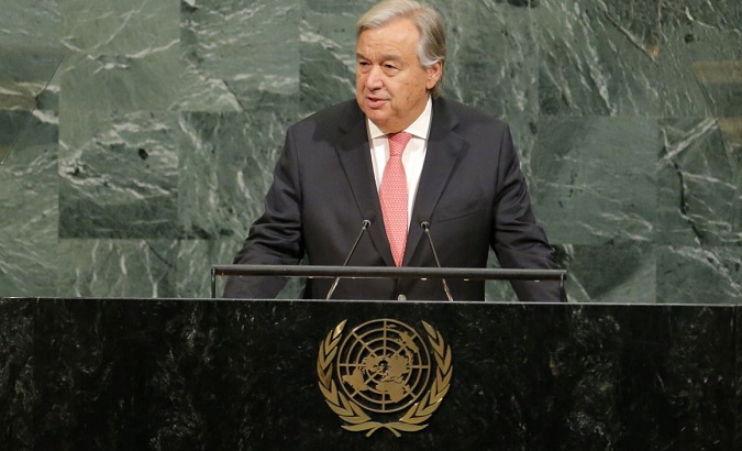 United Nations Secretary General Antonio Guterres addresses the 72nd United Nations General Assembly at UN headquarters in New York, US, Sept. 19, 2017.