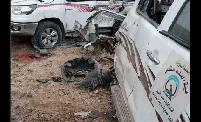 Police vehicle targeted in Al-Baghdadi.