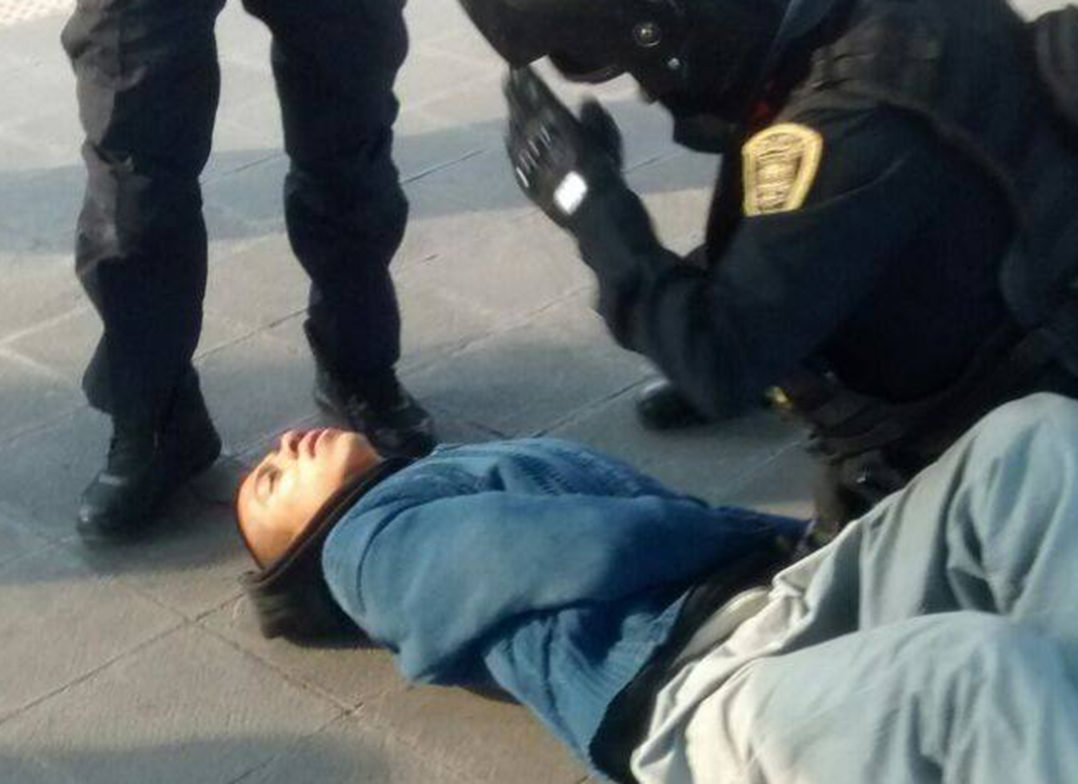 A friend took this picture after Marco was beaten up by police officers in Mexico City before vanishing on January 23.